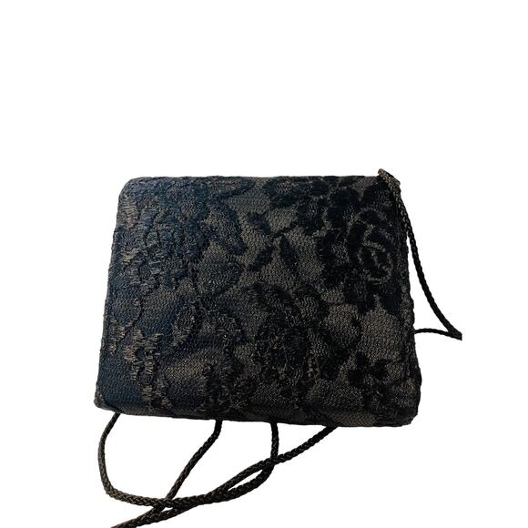 La Regale Lace Mini Tassel Evening Bag Purse Black - Picture 2 of 12